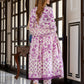 Jaitpuriya Women Purple And Cream Pure Cotton Anarkali Kurta Bottom Dupatta set