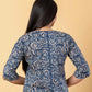 Jaitpuriya Women Blue And Beage Cotton Ragular Top