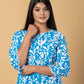 Jaitpuriya Women Turquoise Cotton Shrit Top