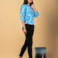 Jaitpuriya Women Turquoise Cotton Shrit Top