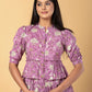 Jaitpuriya Women Mauve Cotton Shrit Top