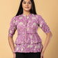 Jaitpuriya Women Mauve Cotton Shrit Top