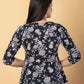 Jaitpuriya Women Black Cotton Cinched Waist Top