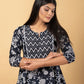 Jaitpuriya Women Black Cotton Cinched Waist Top