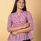 Jaitpuriya Women Mauve Cotton Peplum Top
