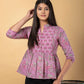 Jaitpuriya Women Mauve Cotton Peplum Top