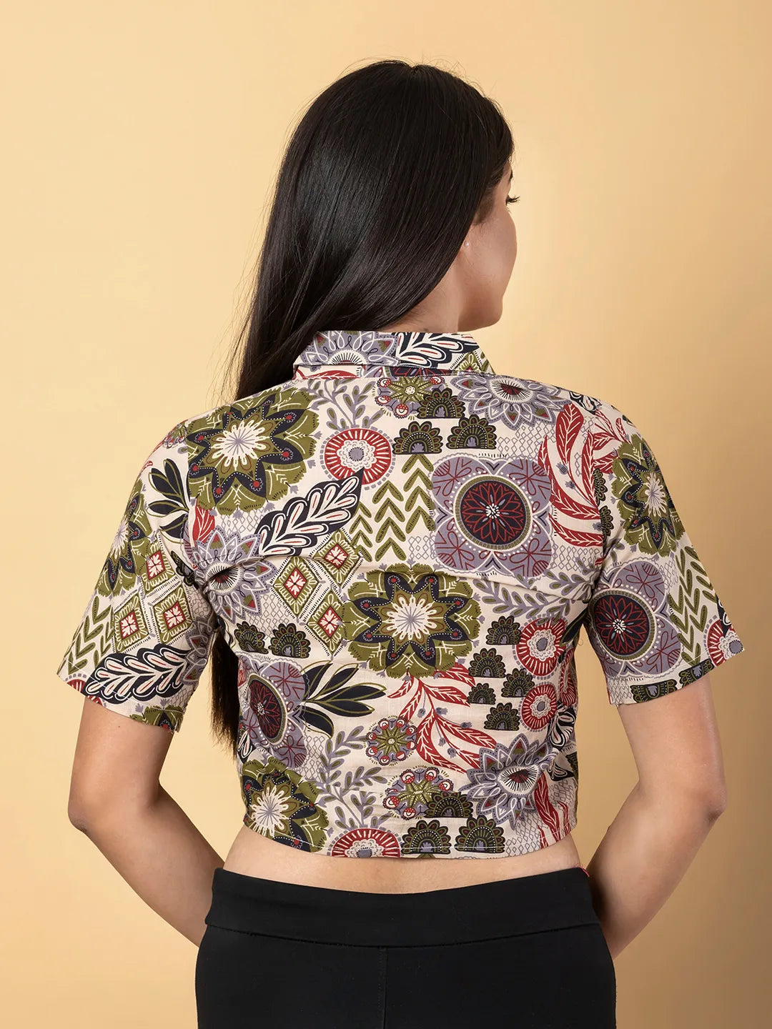 Jaitpuriya Women Multi Cotton Crop Top