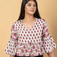 Jaitpuriya Women White Cotton Crop Top