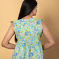 Jaitpuriya Women Sea Green Cotton Empire Top