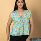 Jaitpuriya Women Sea Green Cotton Empire Top