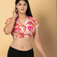 Jaitpuriya Women White And Peach Cotton Crop Top