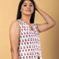 Jaitpuriya Women White Cotton Vest Top