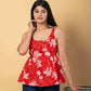 Jaitpuriya Women Red Cotton Peplum Top