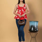 Jaitpuriya Women Red Cotton Peplum Top