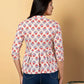 Jaitpuriya Women Cream Cotton Ragular Top