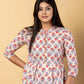 Jaitpuriya Women Cream Cotton Ragular Top