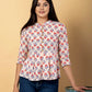 Jaitpuriya Women Cream Cotton Ragular Top