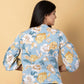 Jaitpuriya Women Sky Blue Cotton Ragular Top