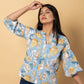 Jaitpuriya Women Sky Blue Cotton Ragular Top