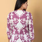 Jaitpuriya Women Mauve And White Cotton Peplum Top