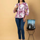 Jaitpuriya Women Mauve And White Cotton Peplum Top