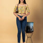 Jaitpuriya Women Mustard Cotton Bardot Top