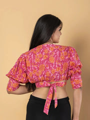 Jaitpuriya Women Pink Cotton Crop Top