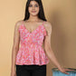 Jaitpuriya Women Pink Cotton Empire Top