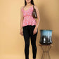 Jaitpuriya Women Pink Cotton Empire Top