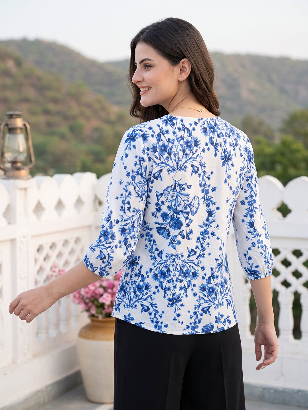 Blue Pure Cotton Shrit Top