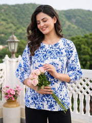 Blue Pure Cotton Shrit Top